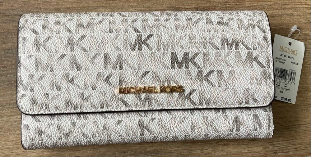 Michael Kors Jet Set Travel Trifold Large Wallet Monogram
